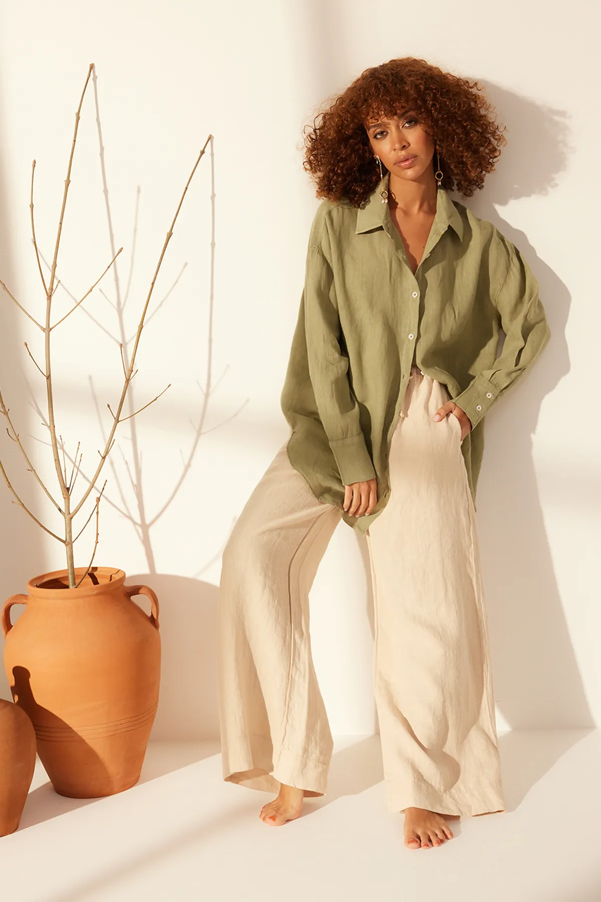 Trendyol Collection  Hemd - Grün - Oversized