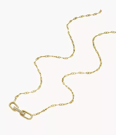Fossil Kette Heritage D-Link Edelstahl goldfarben