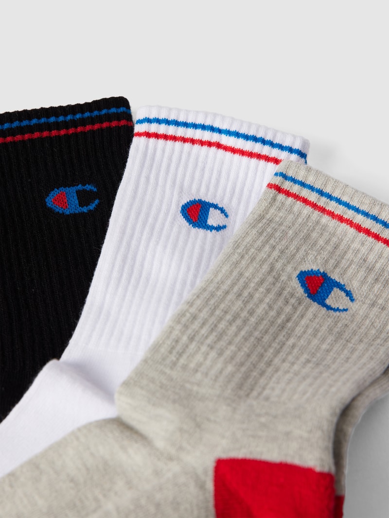 Socken mit Kontraststreifen im 3er-Pack in mittelgrau