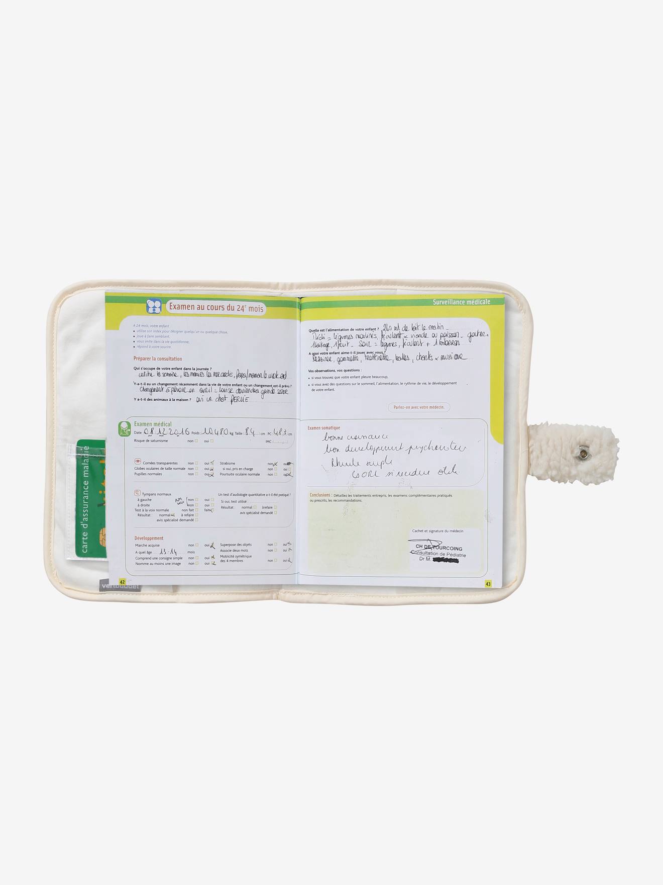 Protège carnet de santé sherpa PETIT NOMADE ivoire
