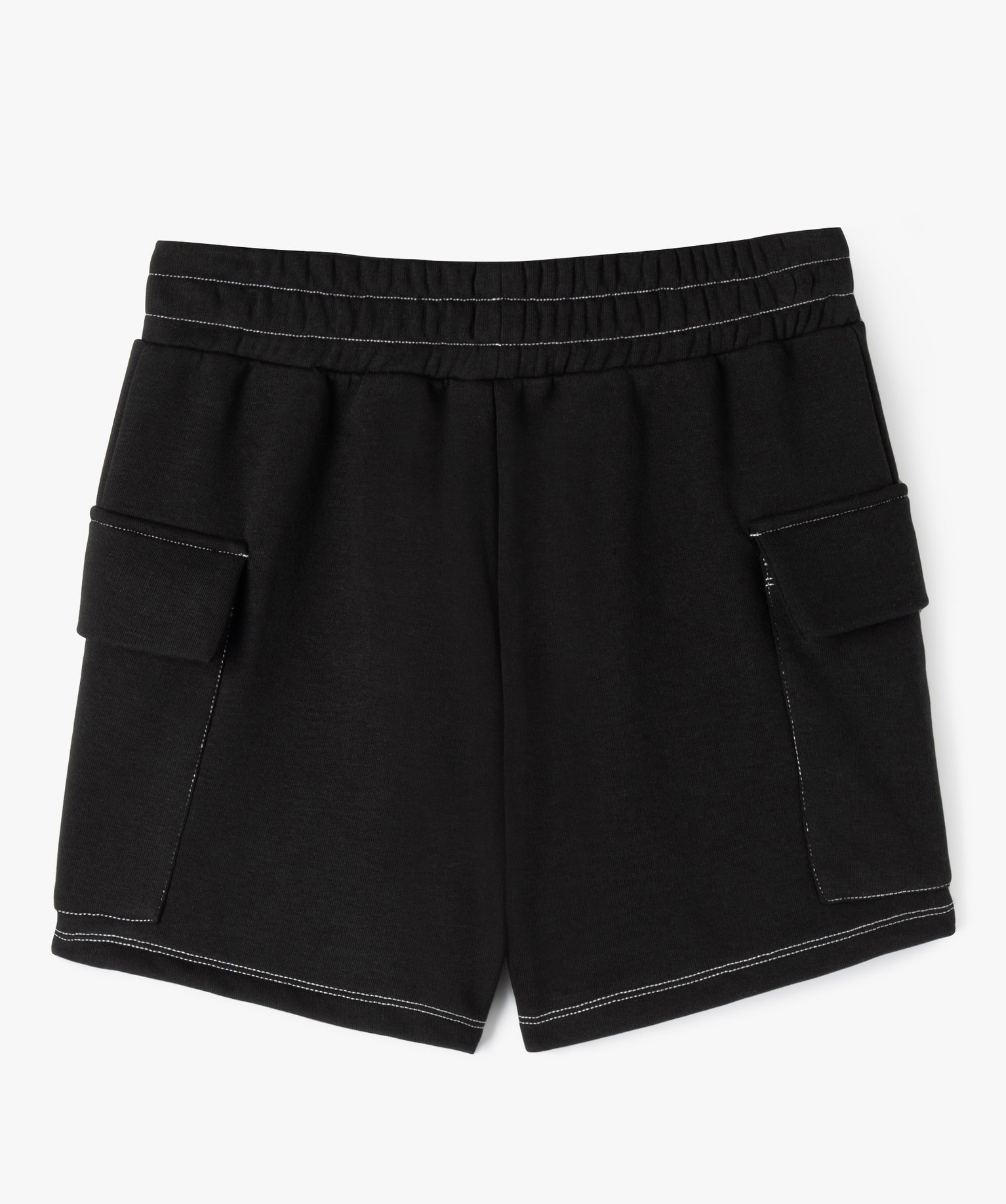 Short ample à en molleton à poches cargo fille gris | GEMO