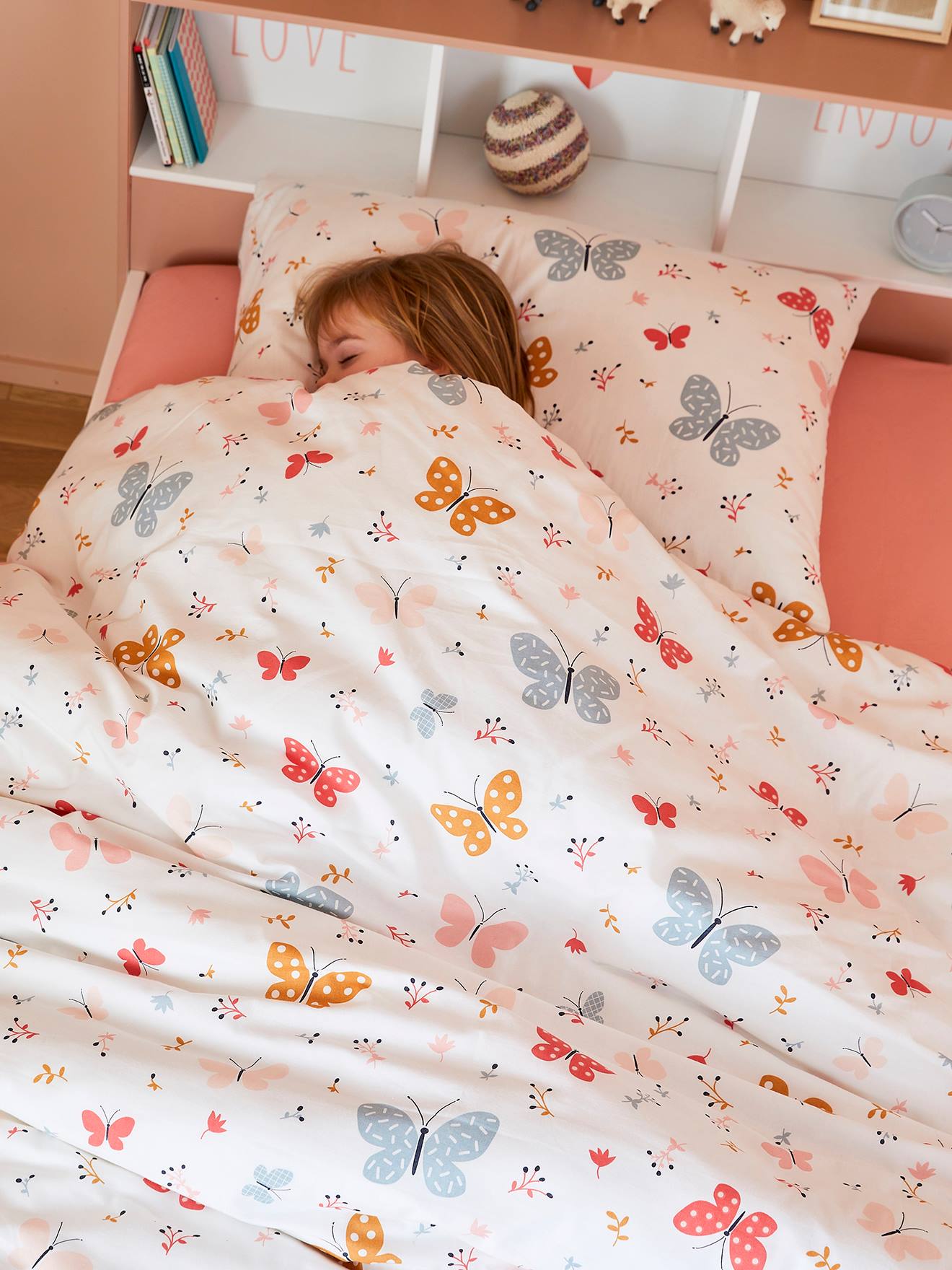 Vertbaudet Kinder Bettwäsche-Set SCHMETTERLINGE Oeko-Tex - rosa