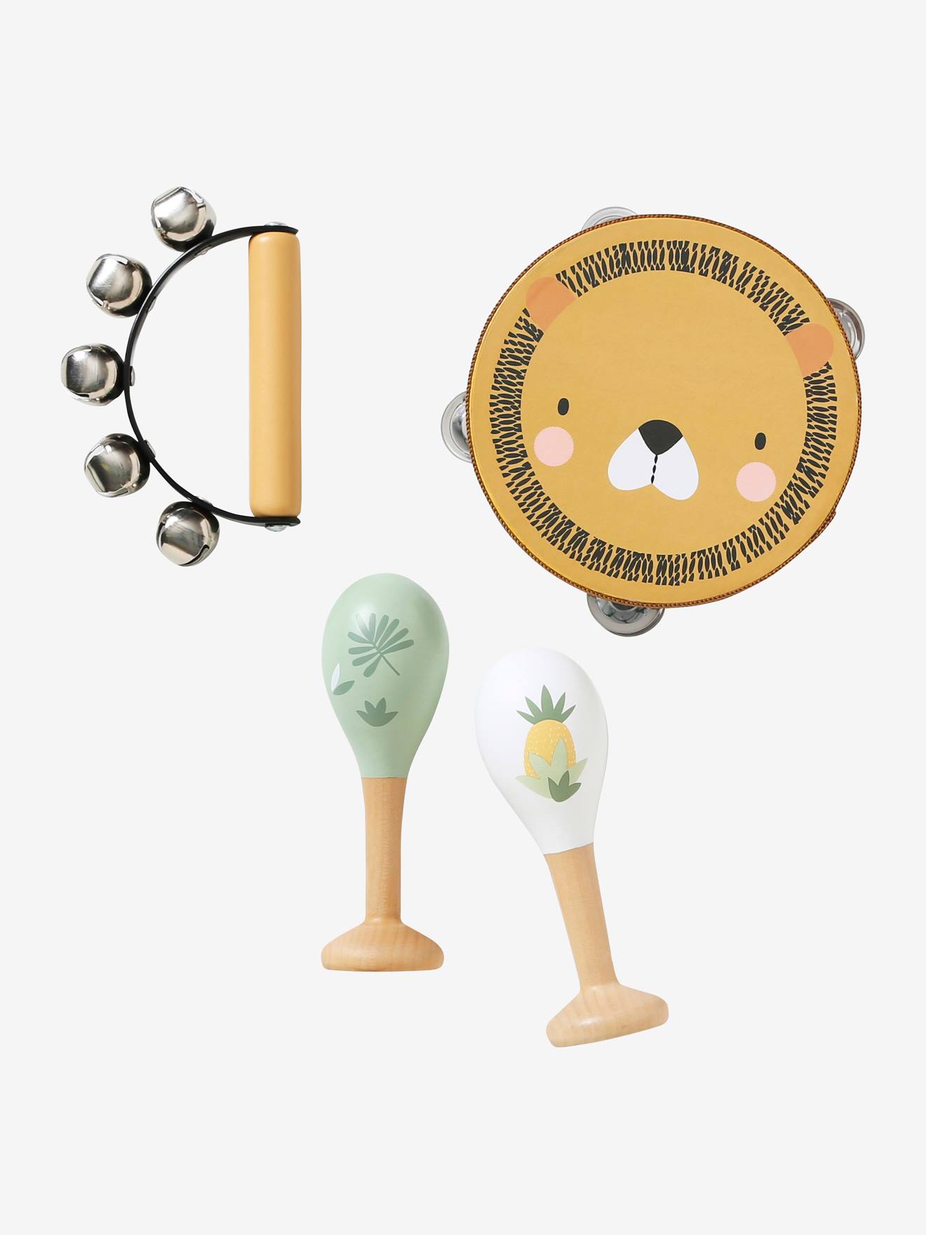 Vertbaudet Kinder Perkussion-Set, Holz FSC - rosa kirschen