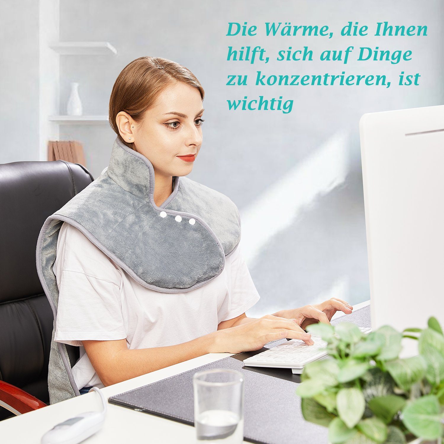 Mia&Coco Heizkissen Heizkissen für Rücken Schulter Nacken, Flauschig weiches Heizkissen in Wärmflaschenform