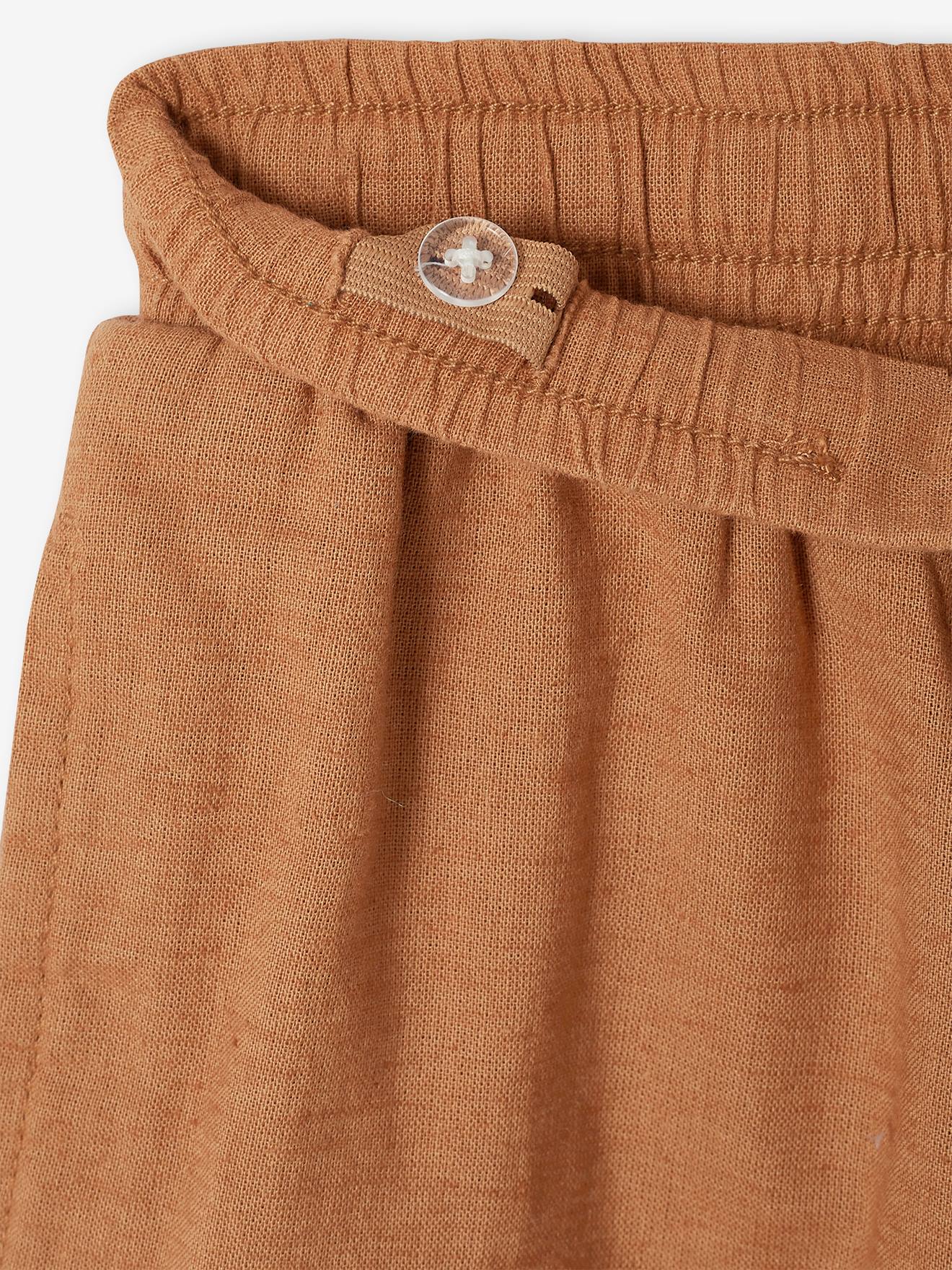 Bermuda coton/lin garçon noisette