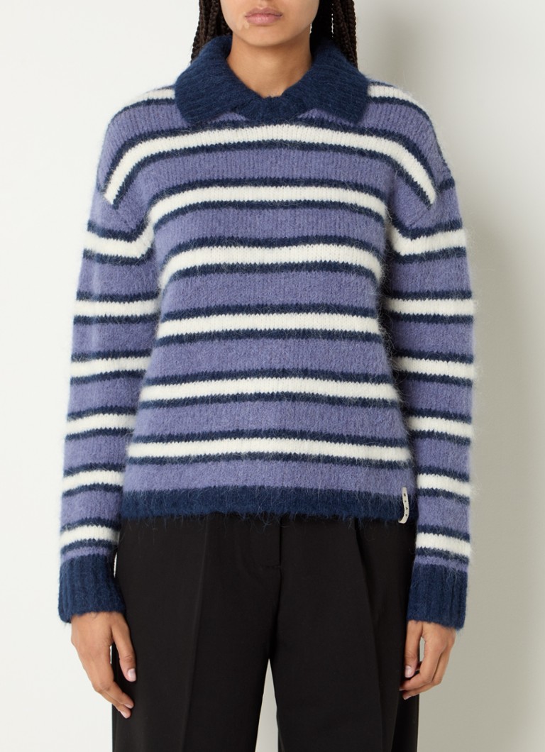 OLAF Chunky knit sweater in alpaca wool blend with stripe print