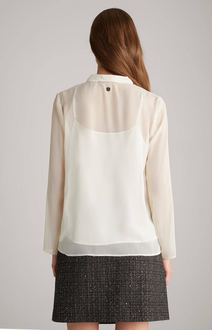 Chiffon-Bluse in Creme