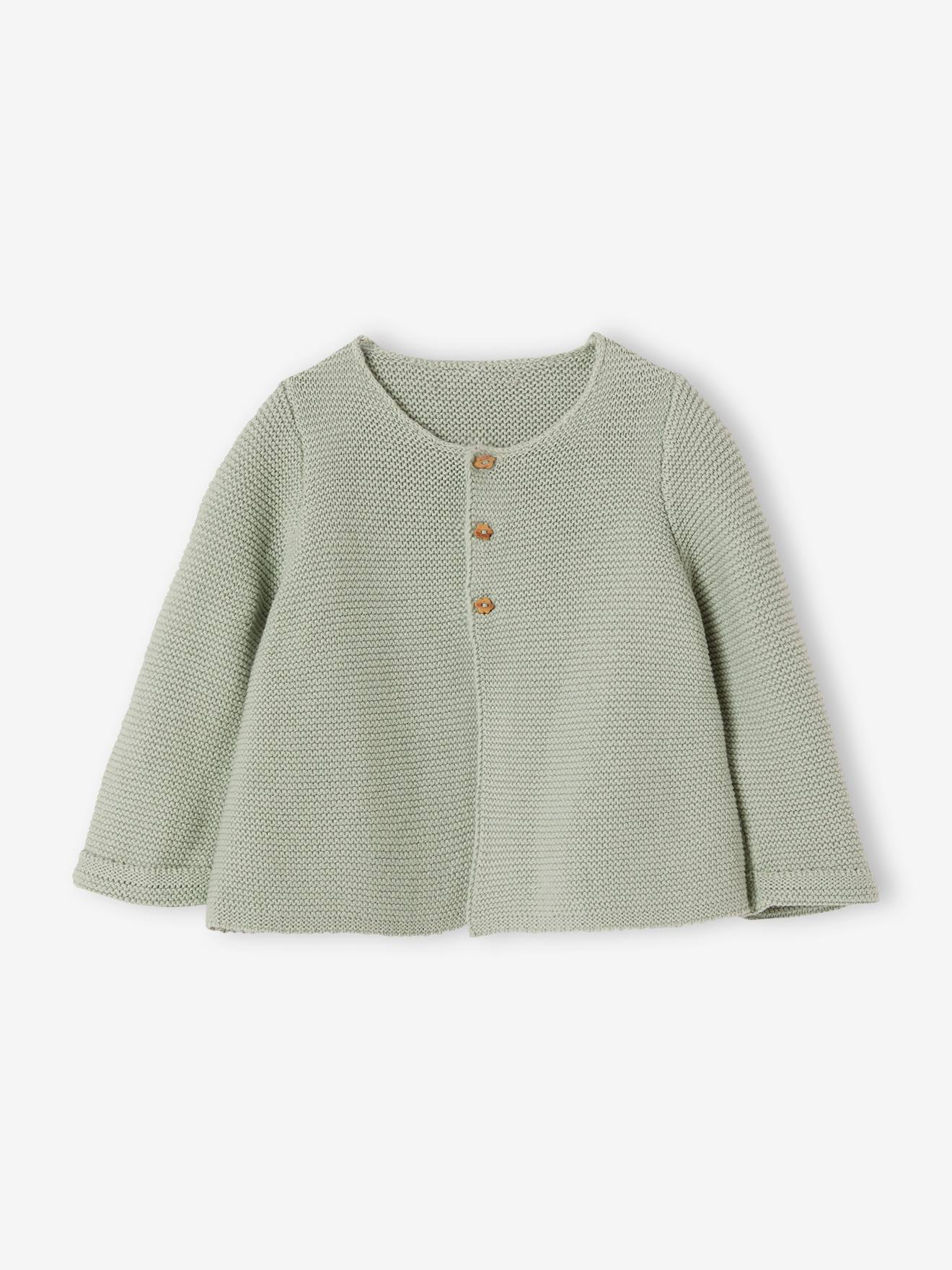 Cardigan en coton bébé fine jauge BASICS cappuccino