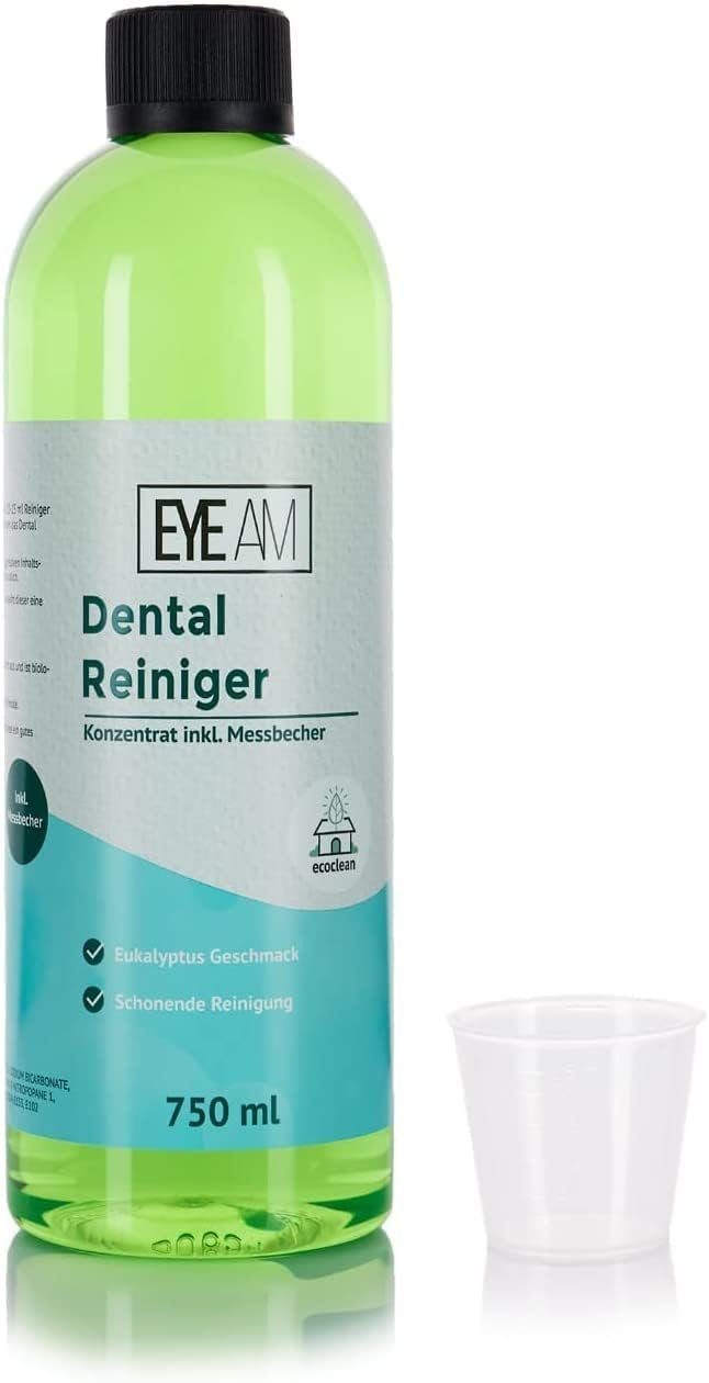 EyeAm Dental Ultraschallreiniger Konzentrat für Zahnprothesen mit Messbecher Reinigungskonzentrat (Inklusive Messbecher)
