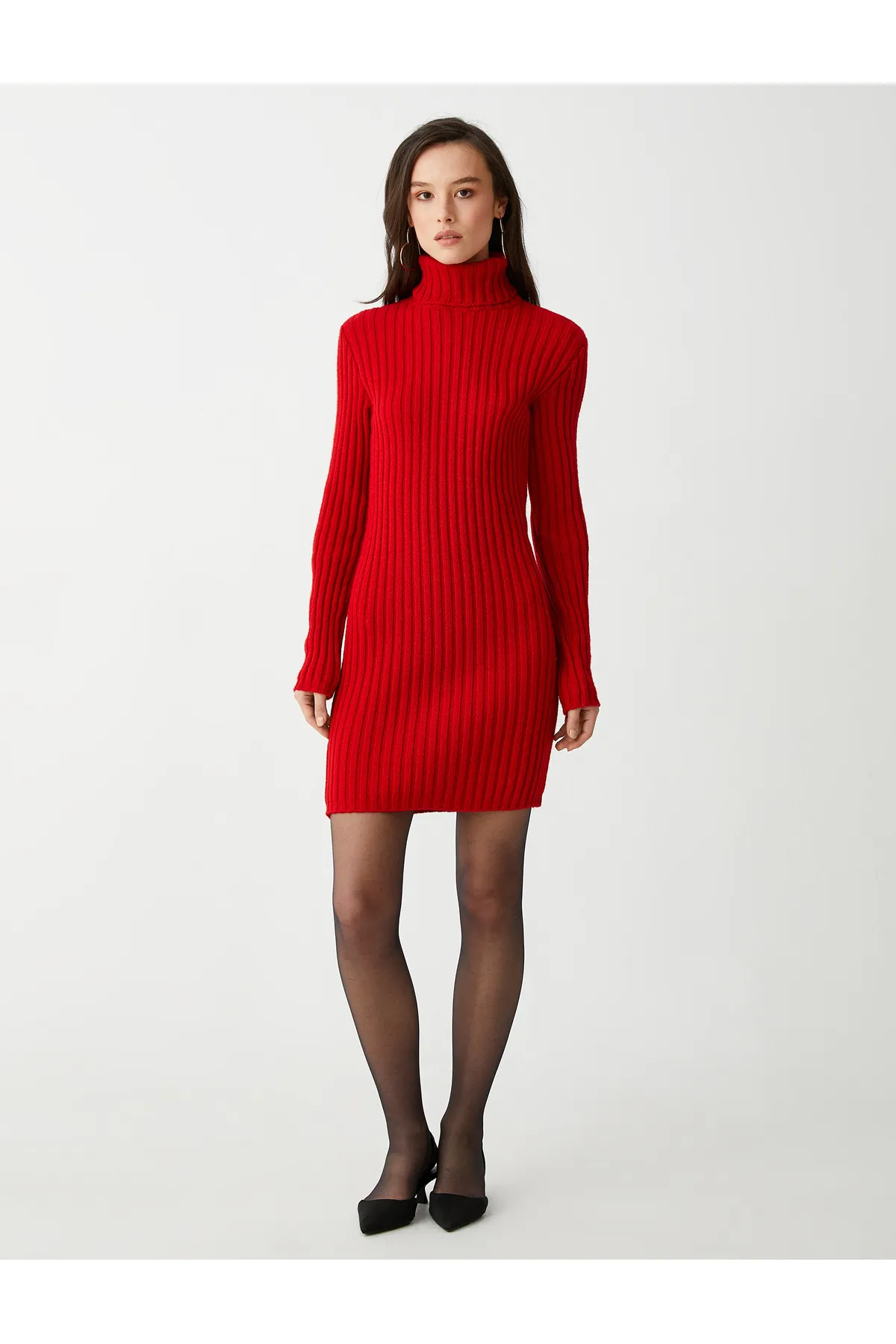 Koton  Mini-Strickkleid mit Rollkragen