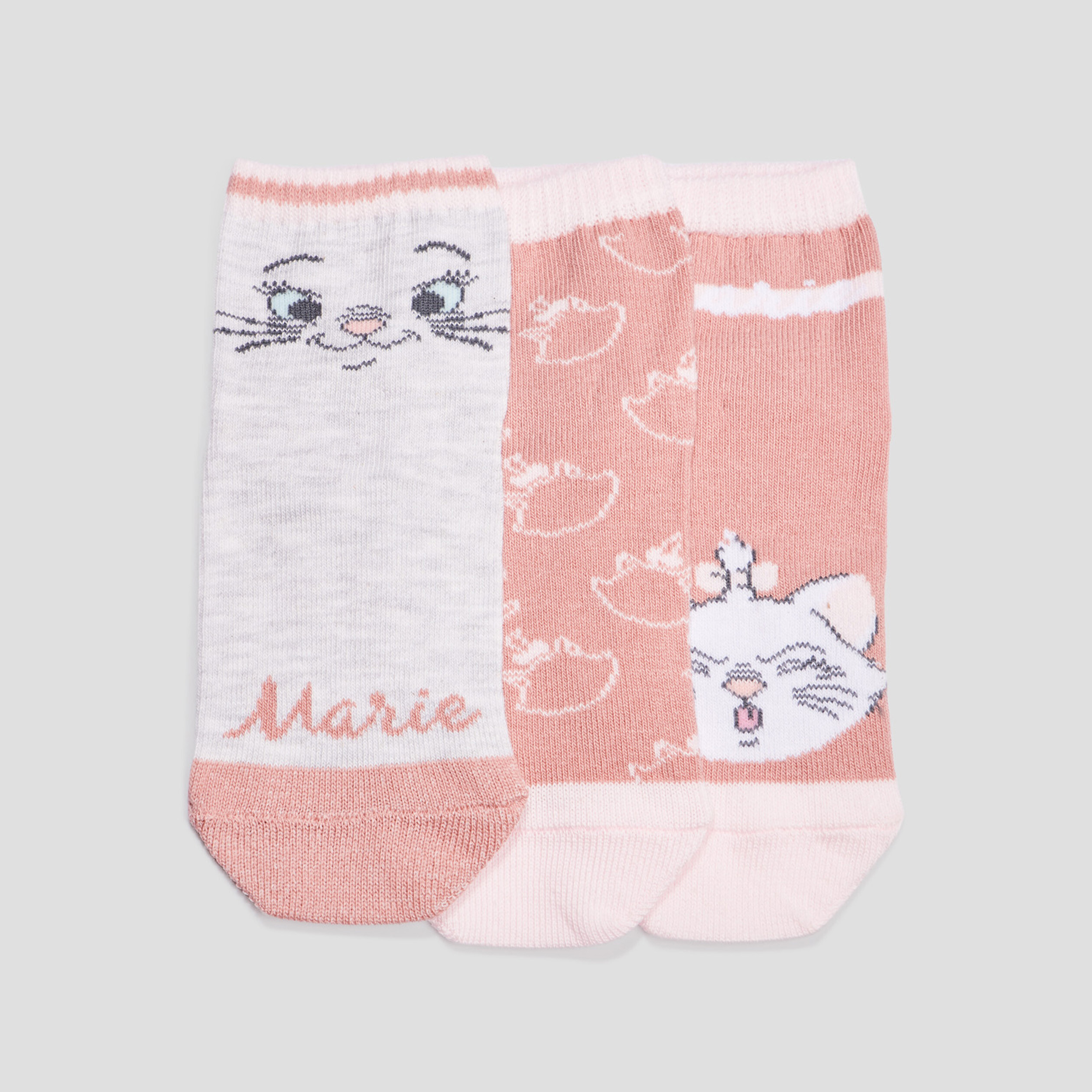 Lot 3 chaussettes Aristochats vieux rose fille | La Halle