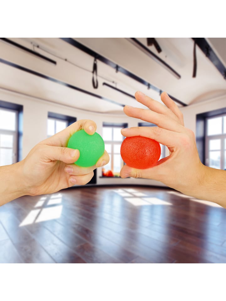 relaxdays 3er-Set: Fingertrainer Ball in Gelb/Rot/Grün günstig kaufen onesize
