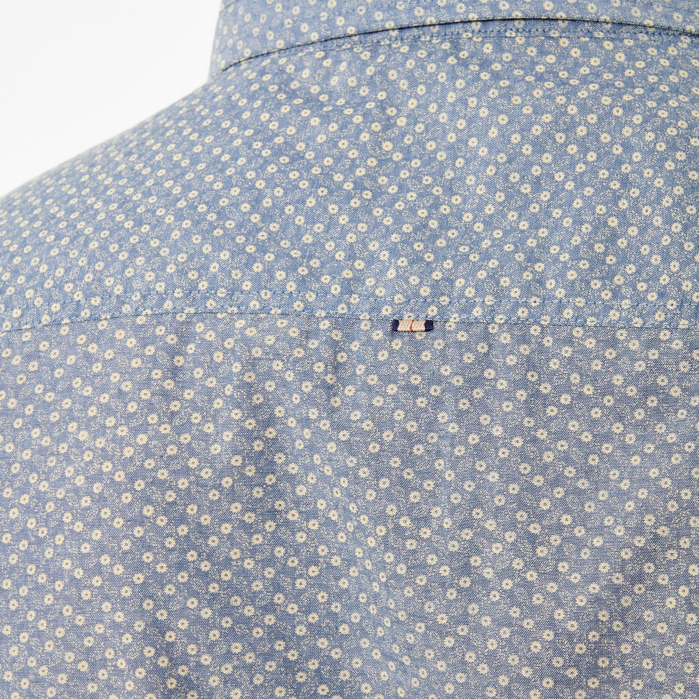 MAEL   Chemise  grise/bleue fleurie Homme en 100% coton