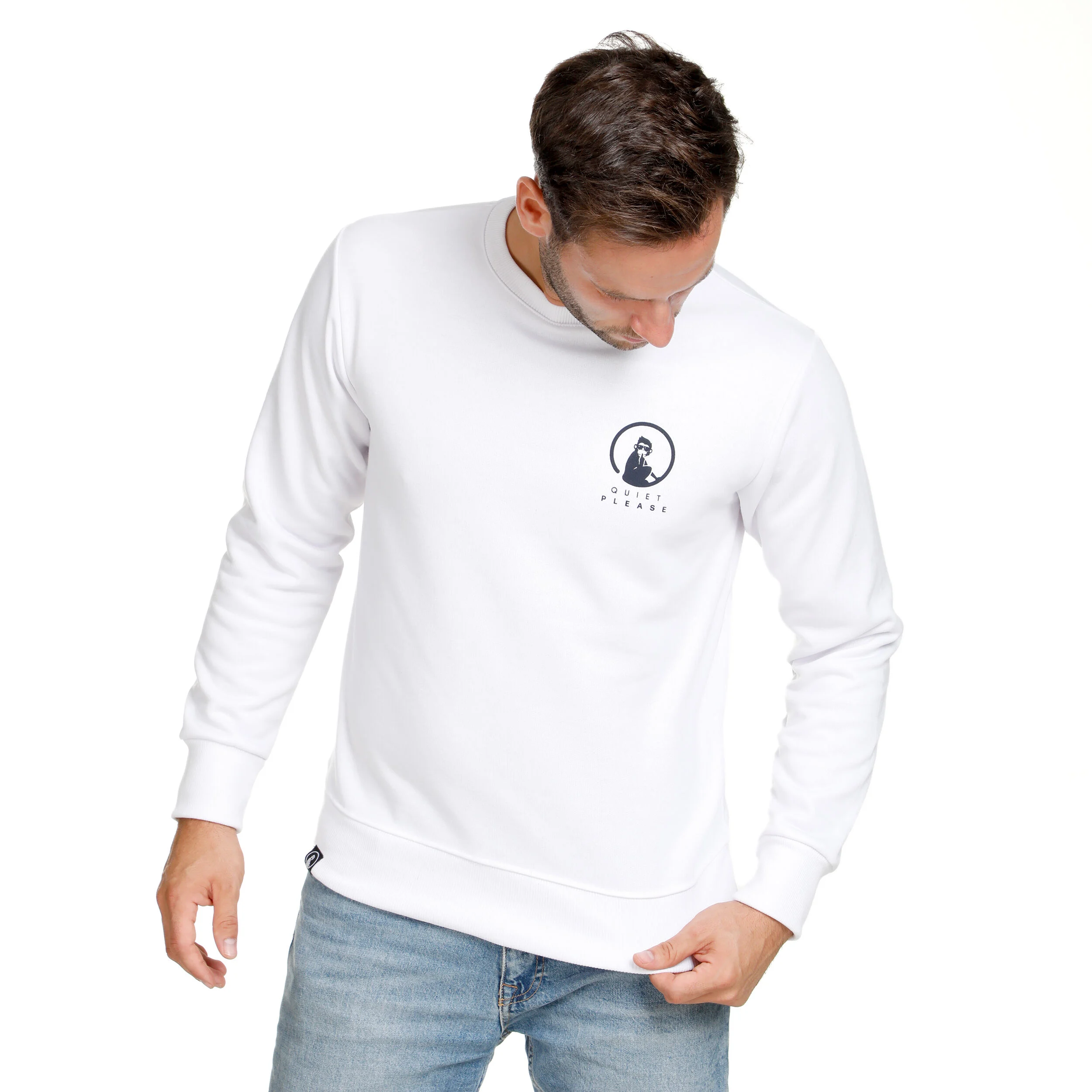 Baseline Sweatshirt Herren - Weiß, Blau