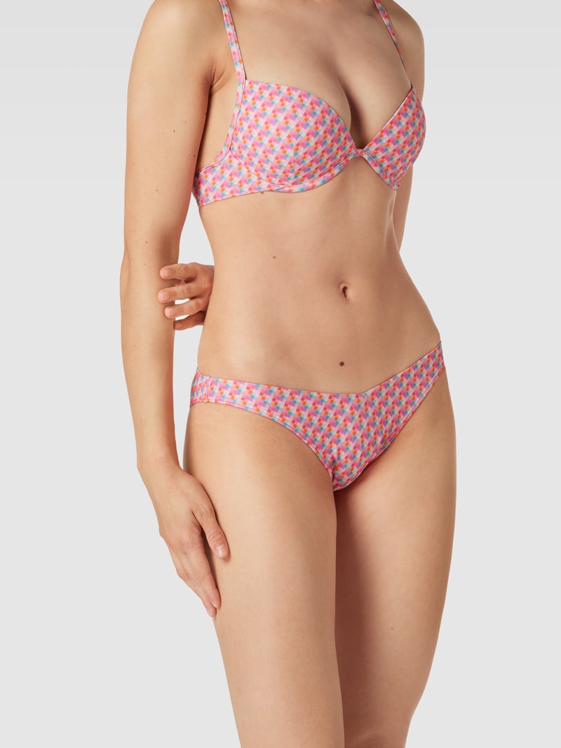 Bikini-Hose mit Allover-Muster in fuchsia
