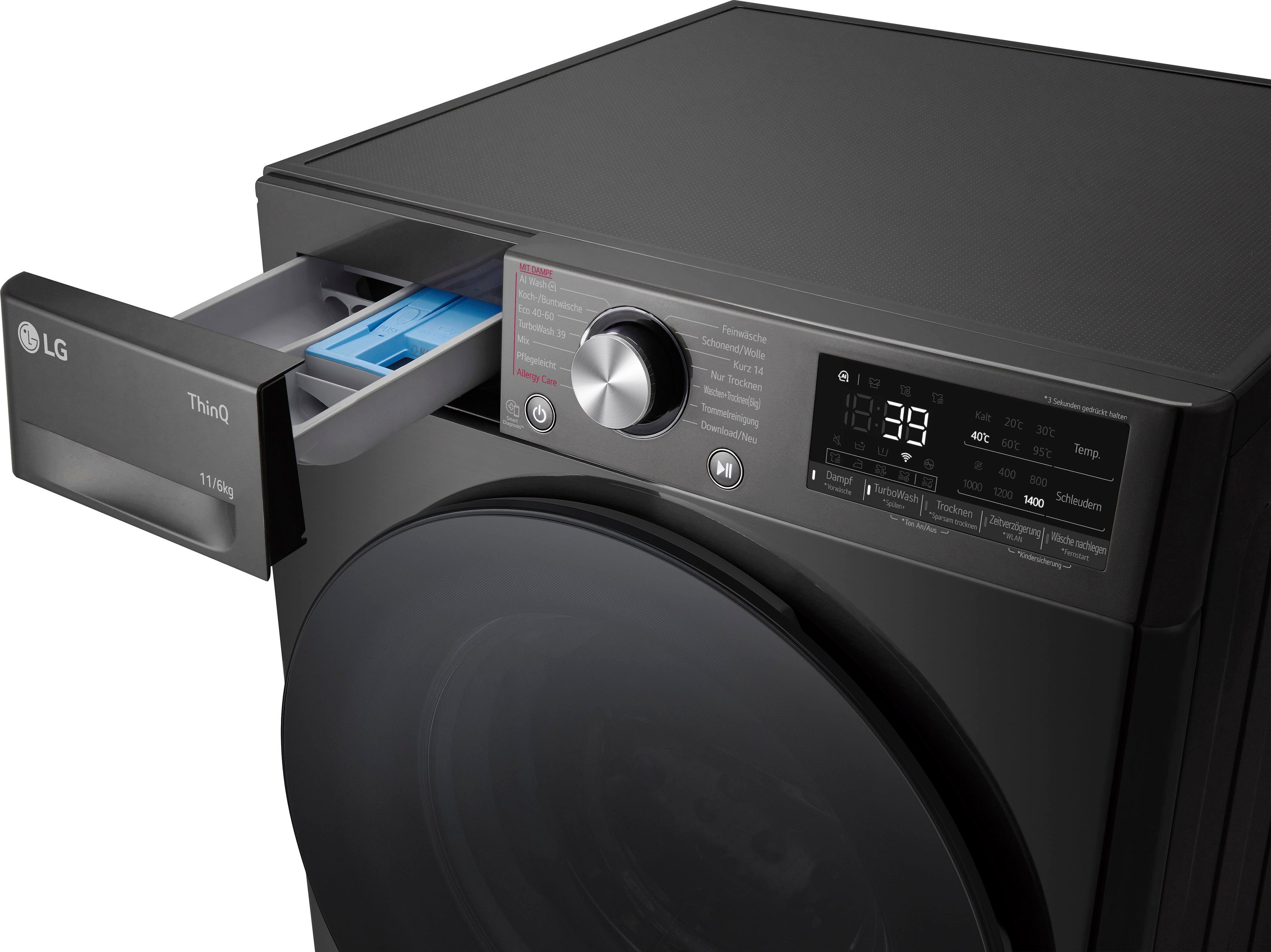 LG Waschtrockner Serie 7 W4WR70E6YB, 11 kg, 6 kg, 1400 U/min