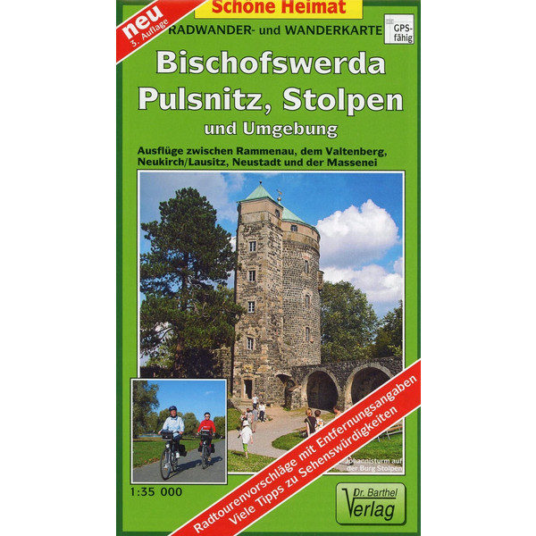 Radwander- und Wanderkarte Bischofswerda, Pulsnitz, Stolpen und Umgebung 1 : 35 000 - Wanderkarte