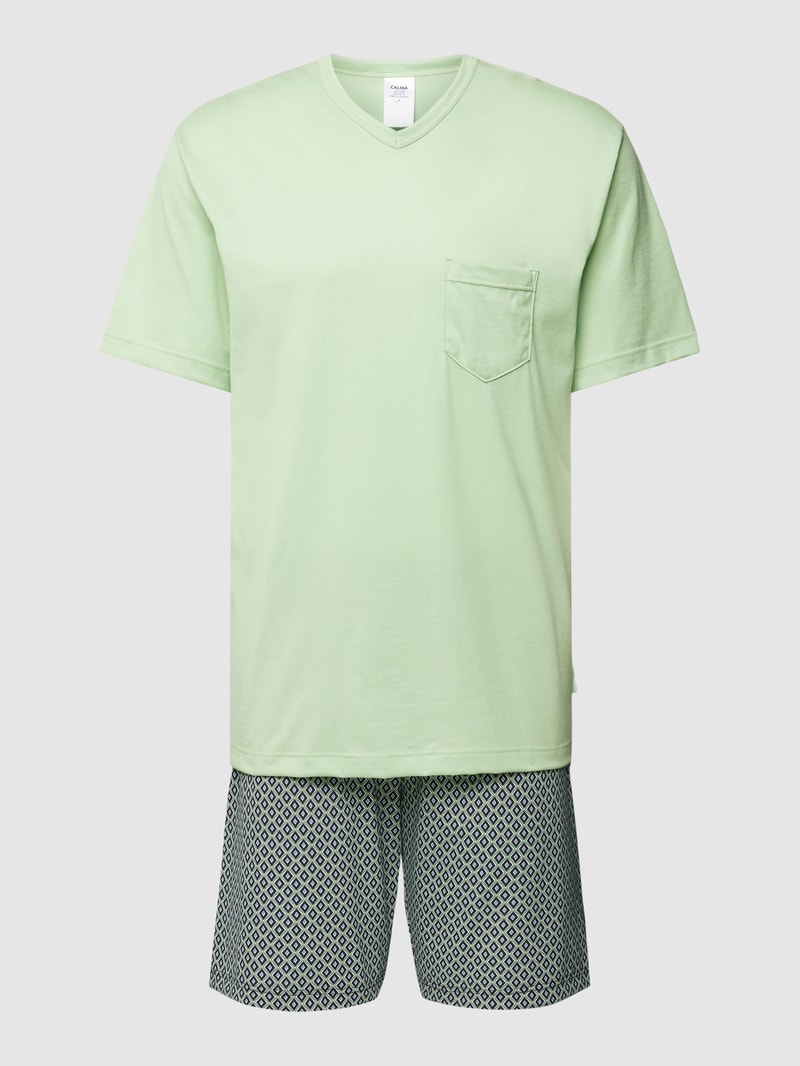 Pyjama mit Brusttasche Modell 'RELAX' in mint
