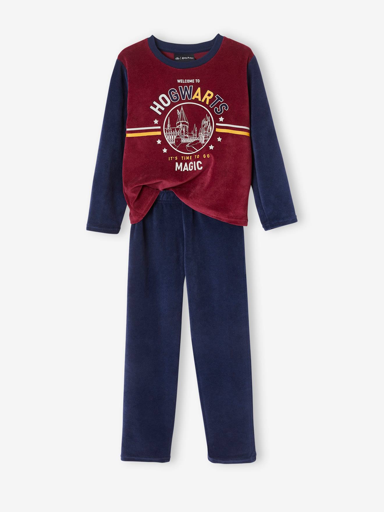 Harry Potter Kinder Samt-Schlafanzug HARRY POTTER Oeko-Tex - marine/bordeaux