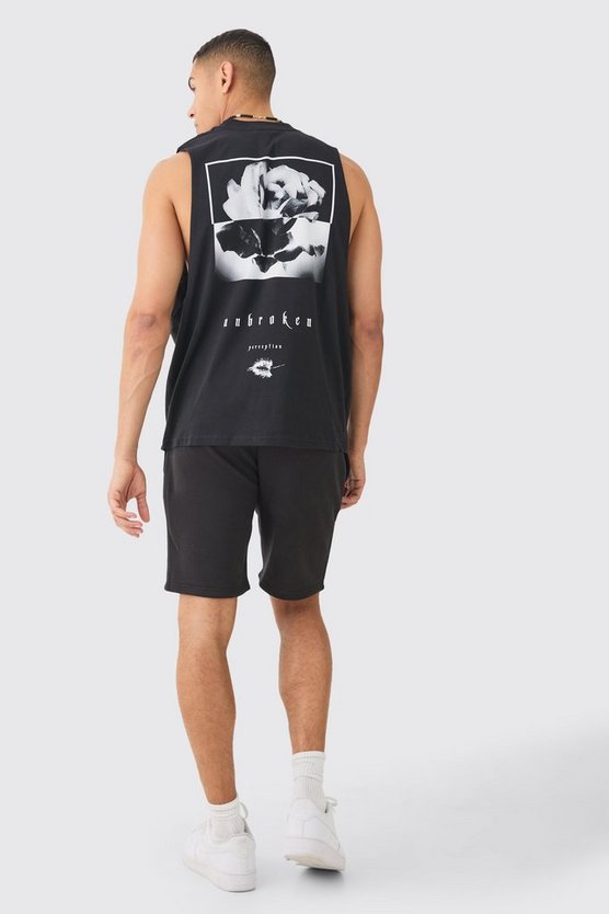 Oversize Tanktop mit Rosen-Print