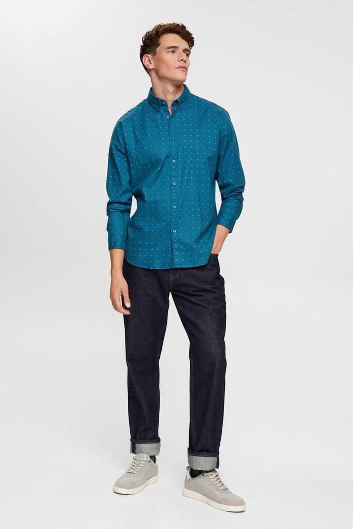 Button-Down-Hemd mit Micro-Print