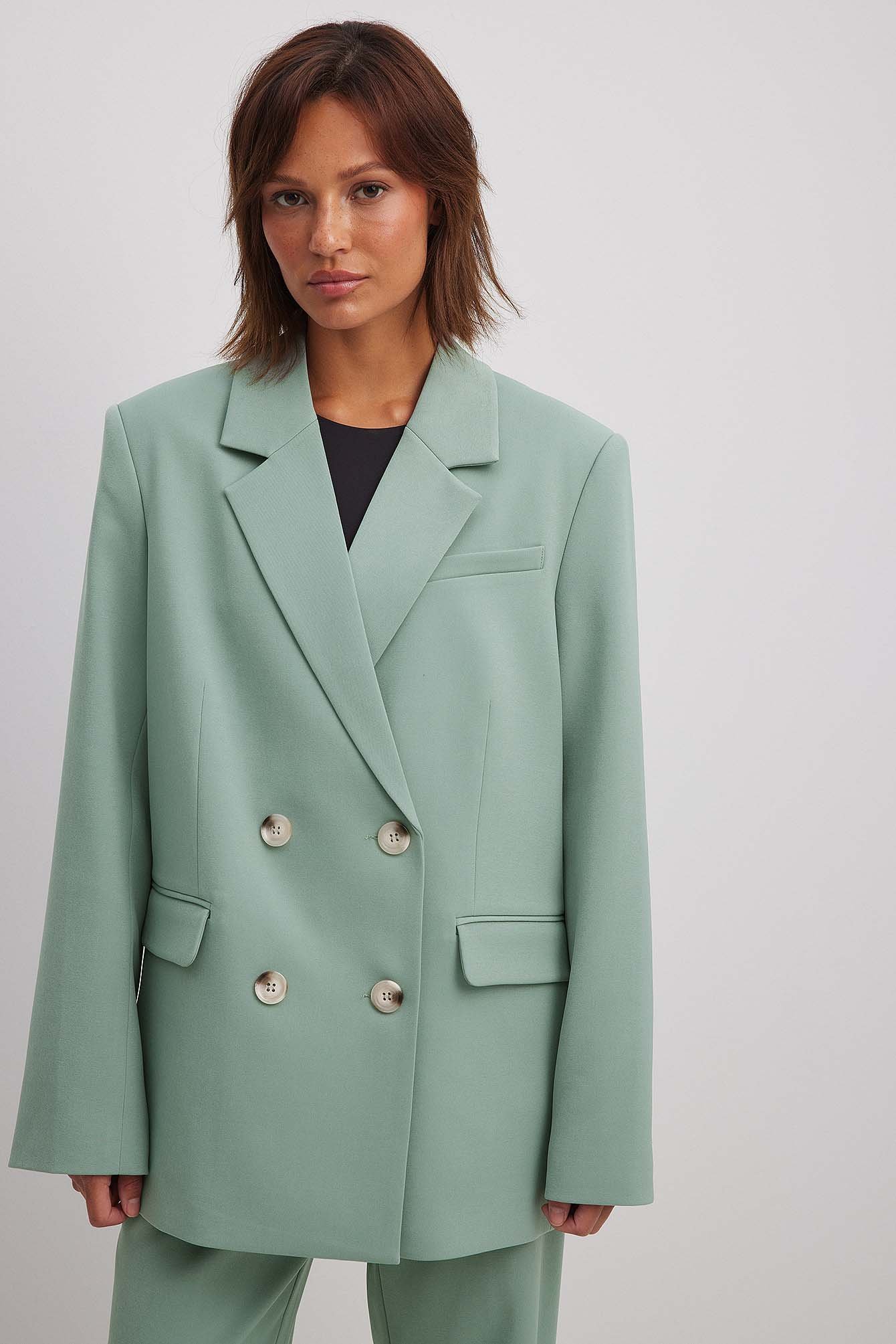 Recycelter zweireihiger Oversize-Blazer