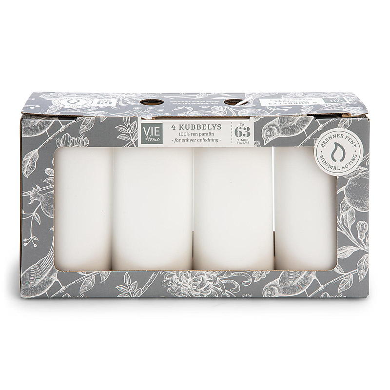 Vie Home Kubbelys 4-pk 6,8x13 cm hvit