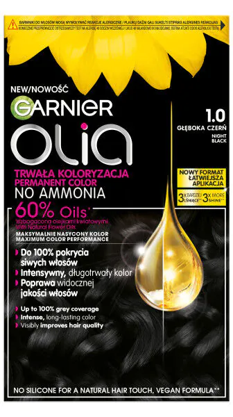 Garnier Olia plaukų dažai 1.0 naktinis juodas