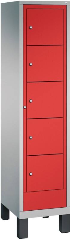 C P S 3000 Evolo Metall Schließfach 6 Tür Zylinderschloss 420 x 500 x 1.850 mm Weiß 48060-105 S10064