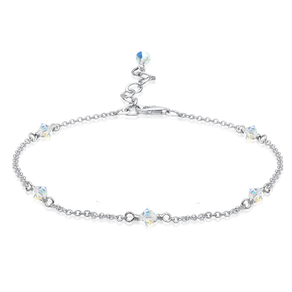 Elli Elli Bracelet de Cheville Femmes Bracelet de Cheville Classique avec Cristaux en  Bijoux