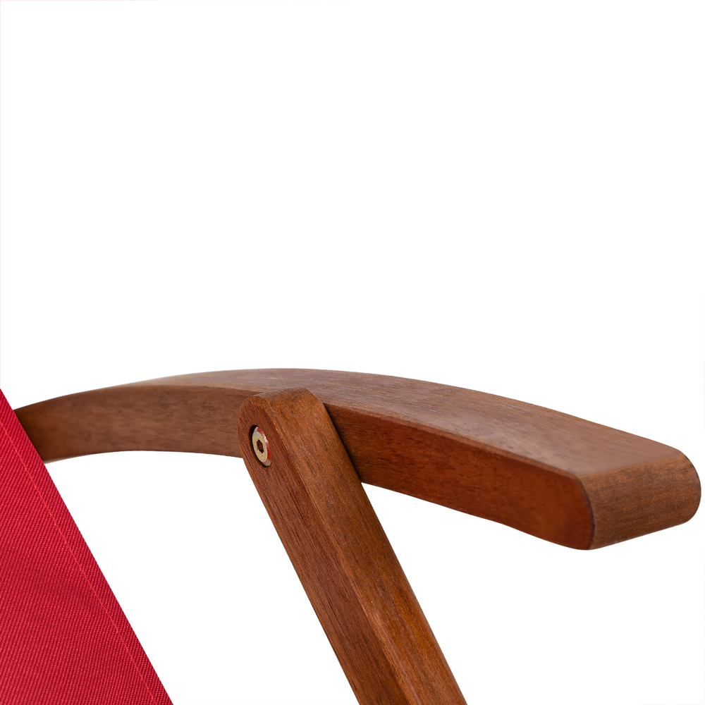 Casaria Sonnenliege Rot Akazienholz