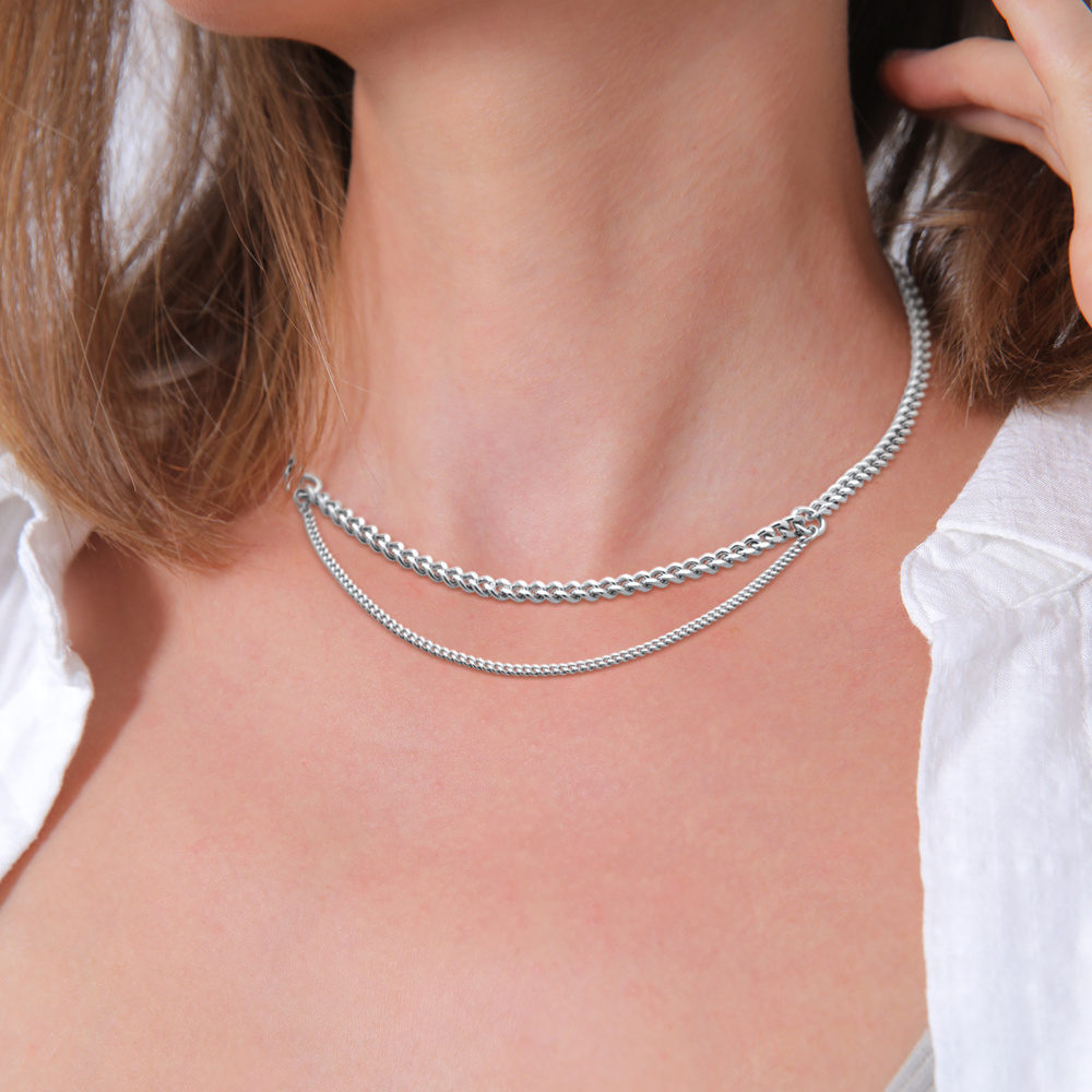 Elli PREMIUM Elli PREMIUM Collier Femmes couches Basic en argent sterling 925 collier