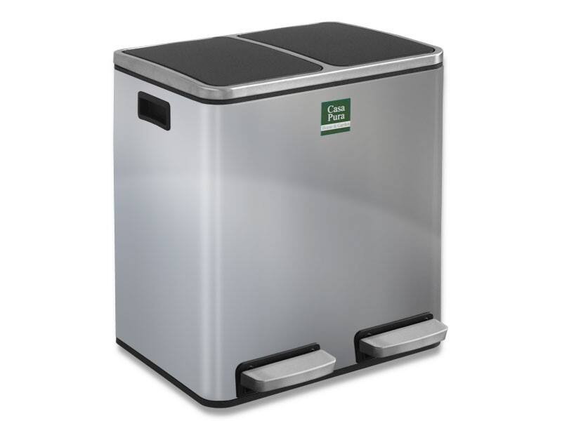Casa Pura Treteimer Felix 2 x 30 Liter Edelstahl, Polypropylen