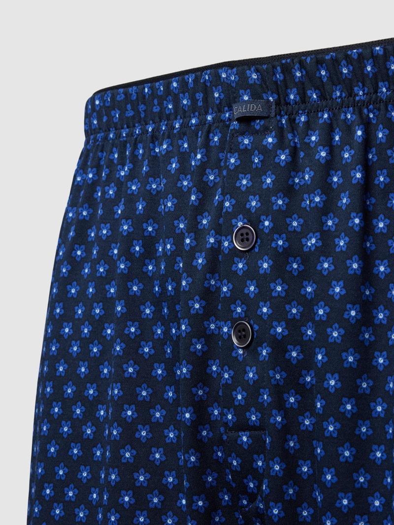 Boxershorts mit floralem Allover-Muster in blau