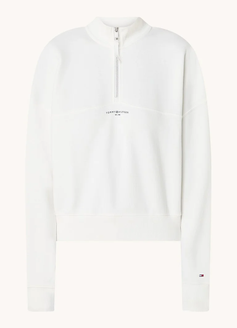 Tommy Hilfiger megztinis su pusiniu užtrauktuku ir logotipu
