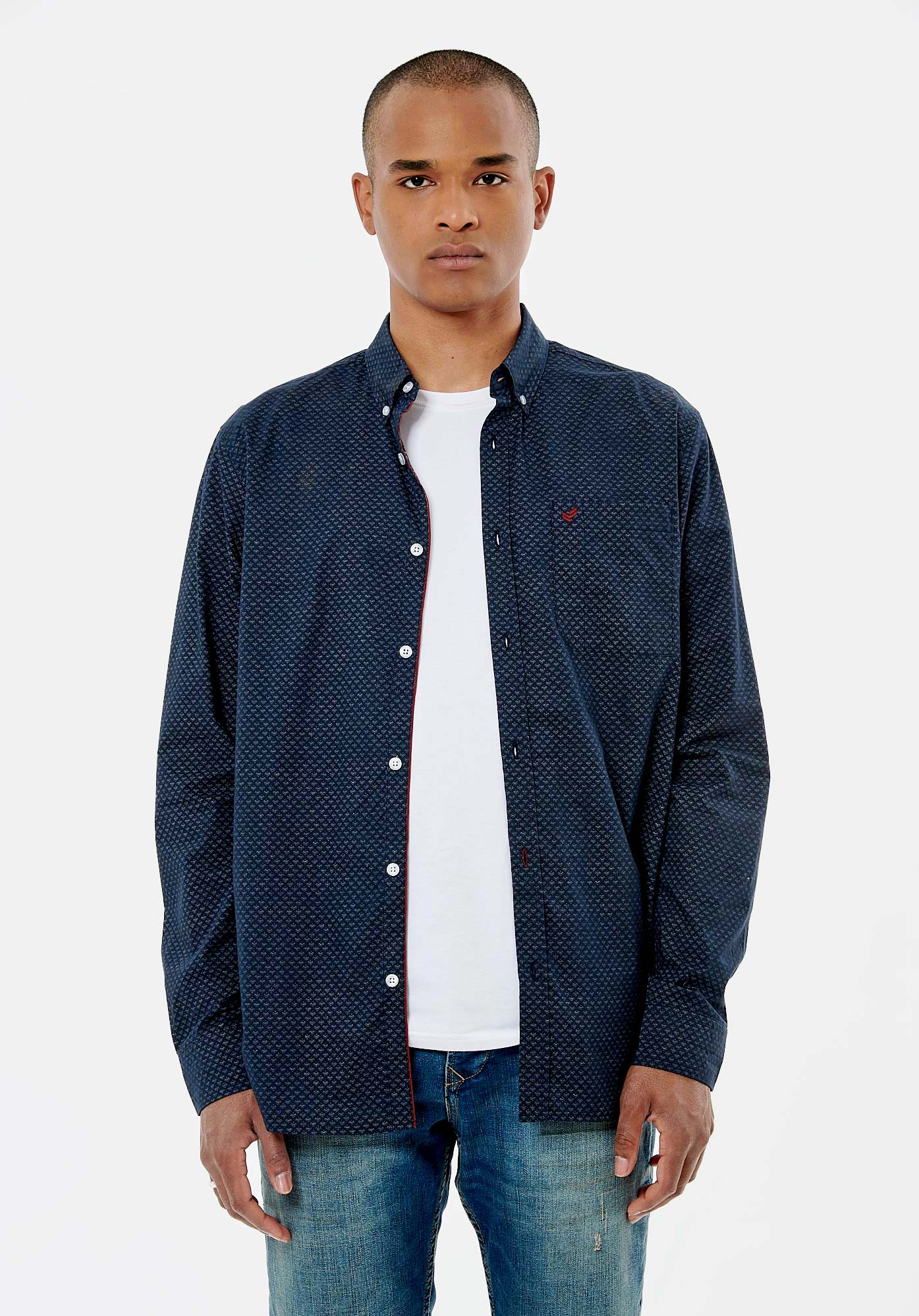 CROFT  Chemise bleue marine homme 100% coton