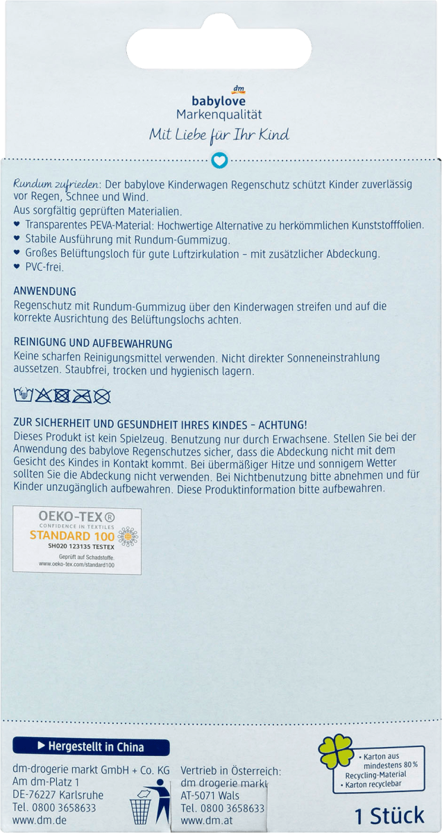 Regenschutz für Kinderwagen, 1 St