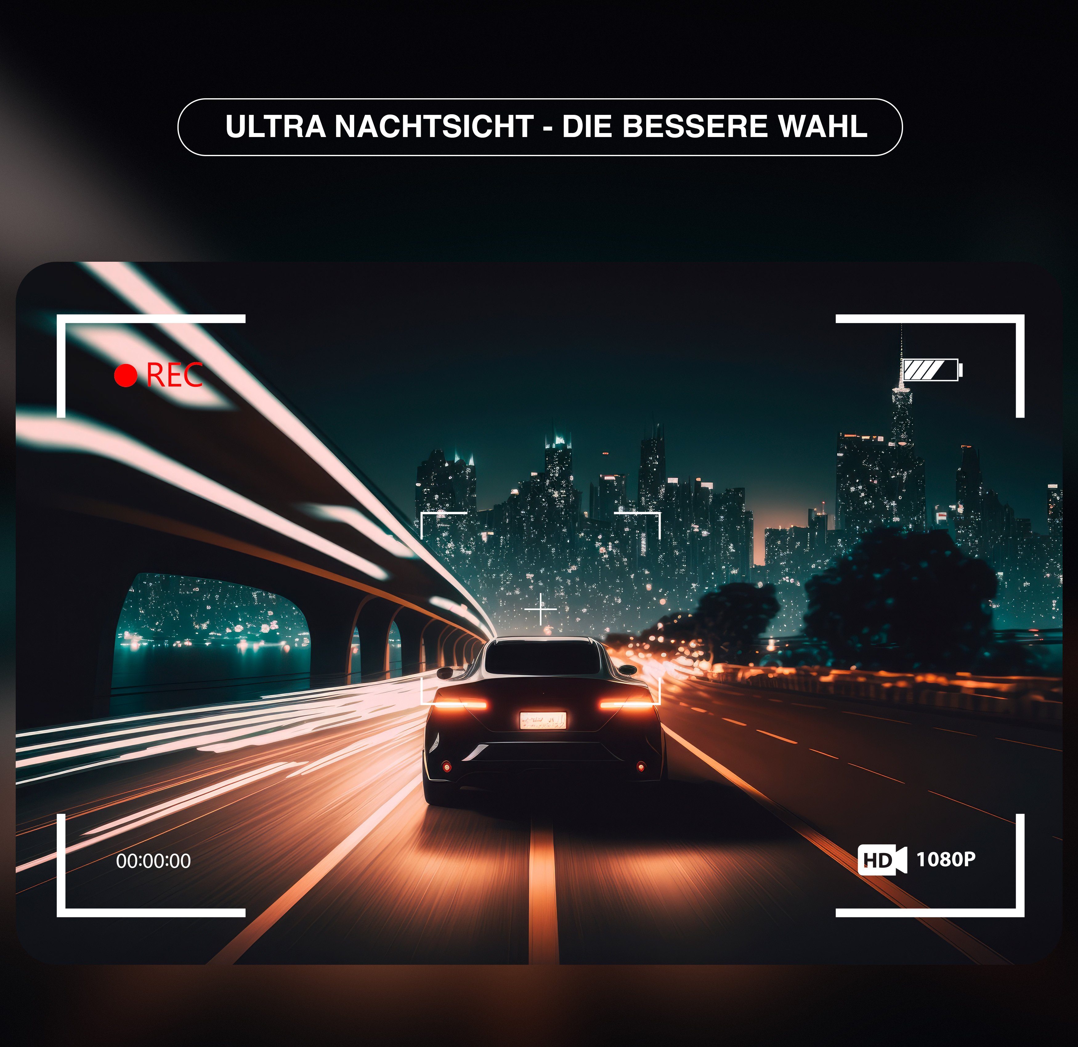ELGAUS ELGAUS OM-DVR2023, universelle 1080P Dashcam (HD, Dashcam, Nachtsicht, G-Sensor, Loop-Aufnahme, Bedienungsanleitung in DE/EN)