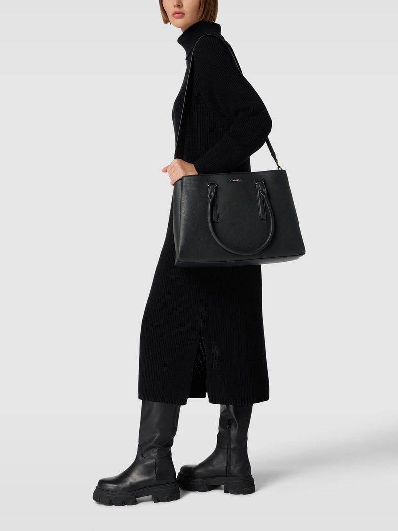 Handtasche mit Strukturmuster in schwarz