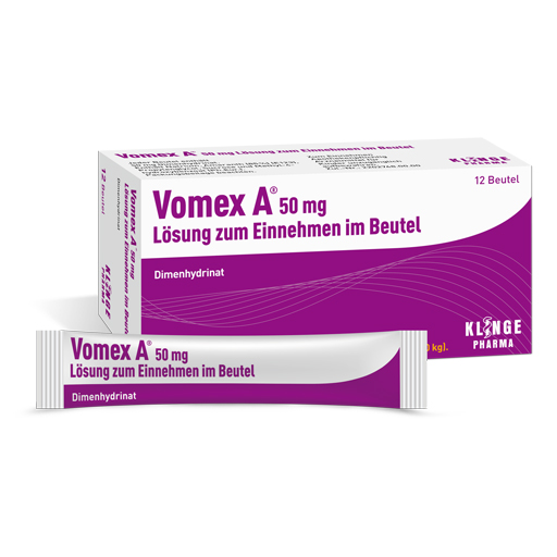 VOMEX A 50 mg Lsg.z.Einnehmen im Beutel  12 St  Lösung zum Einnehmen