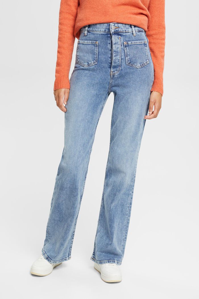 Jeans mit geradem Bein und mittlerer Bundhöhe
