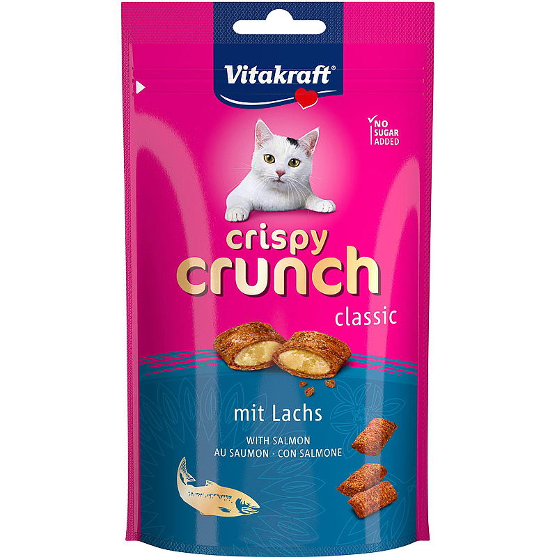 Vitakraft Kattegodbit 60 g, Crispy Crunch, Laks