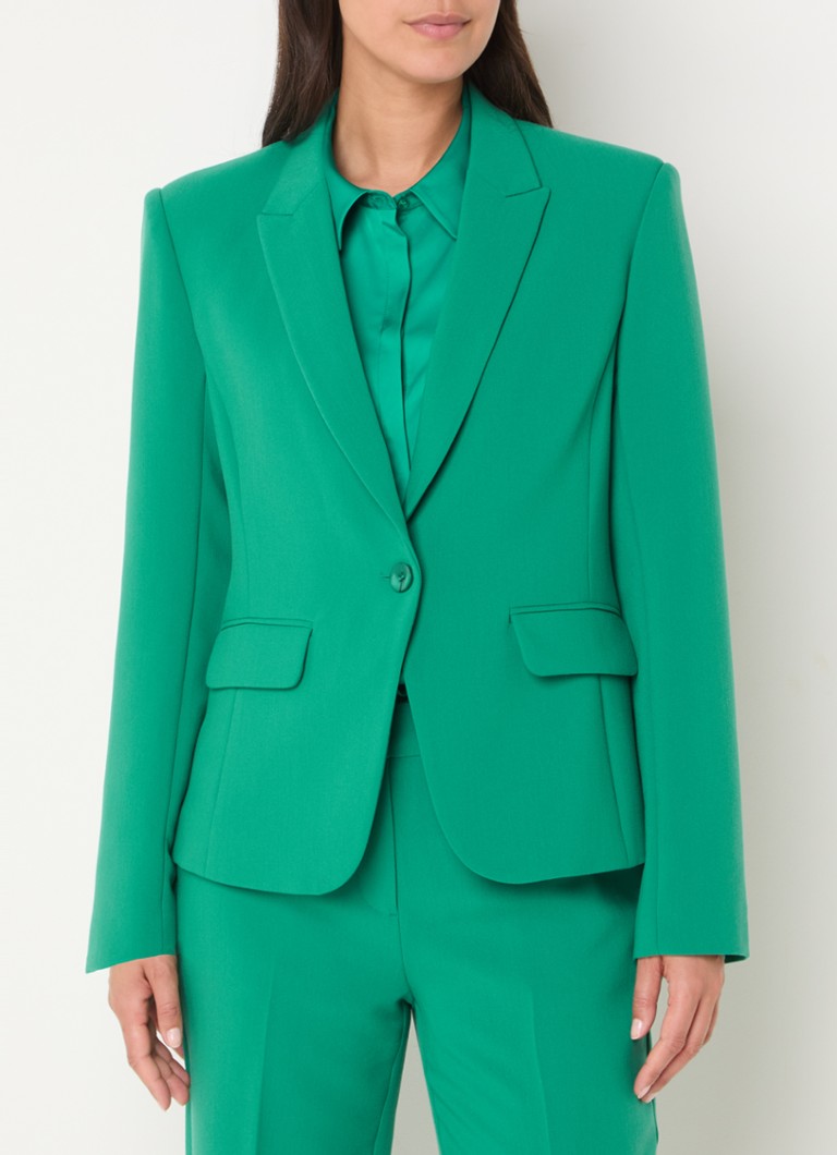 Expresso-blazer med skulderputer og lommer med klaff