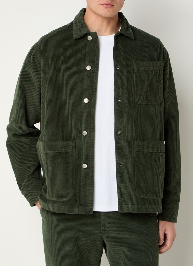 forét Regular fit corduroy-skjorte med brystlomme