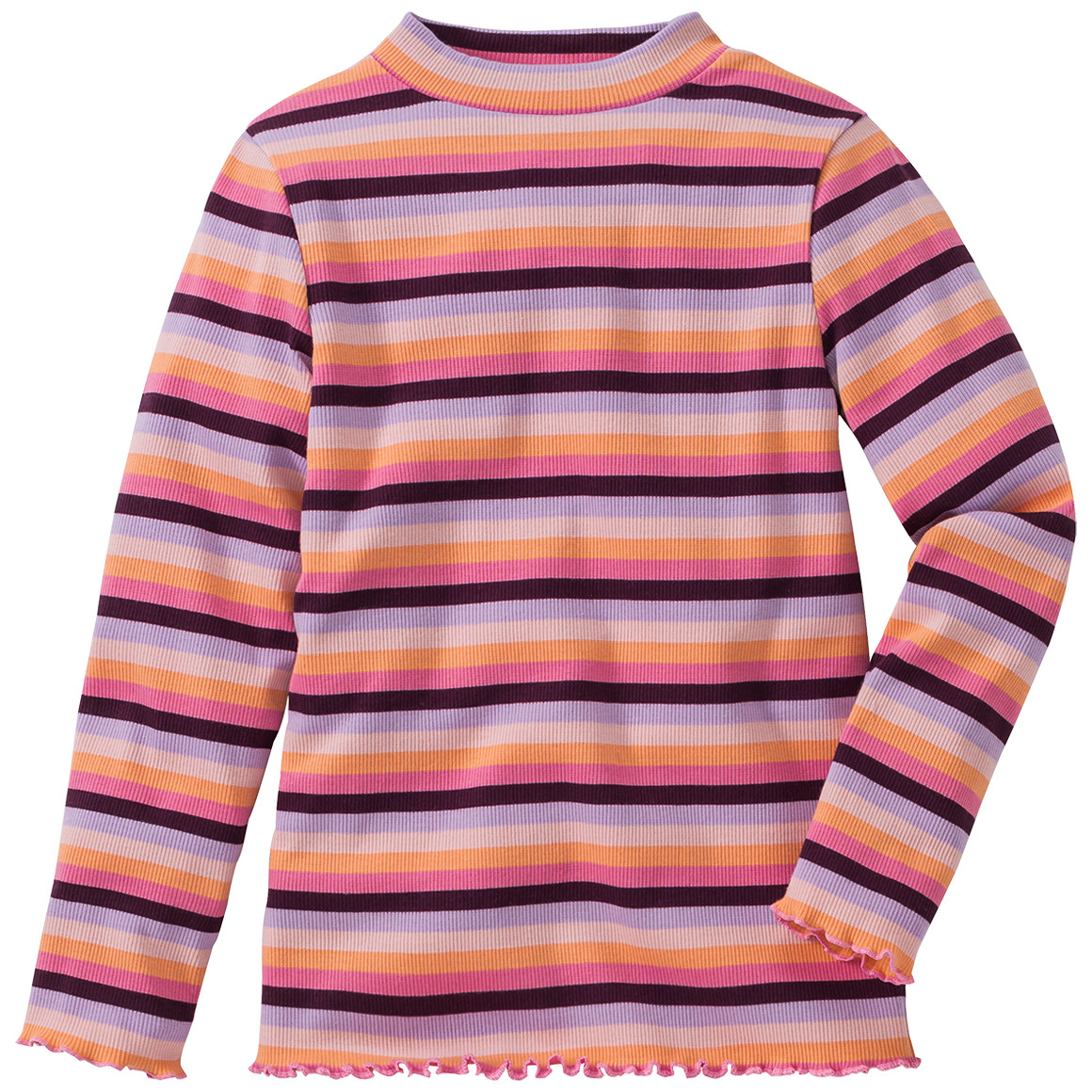 Mädchen Langarmshirt mit Wellenbündchen