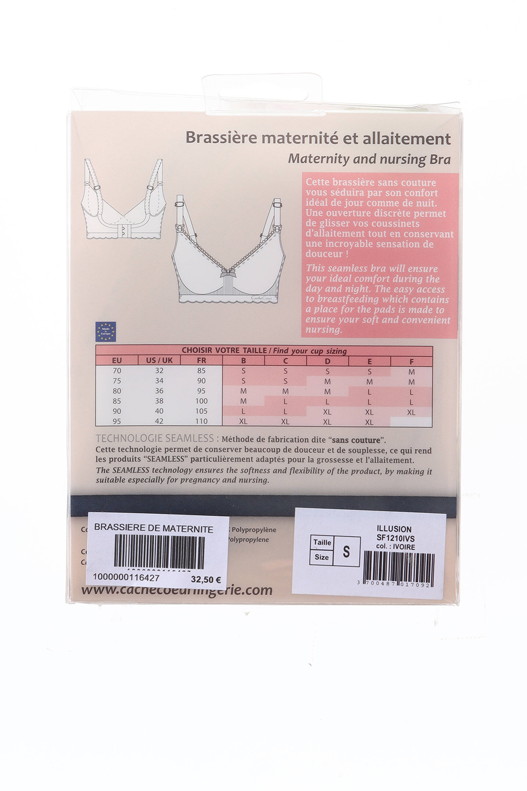 Cache Coeur Lingerie Maternite Femme couleur blanc