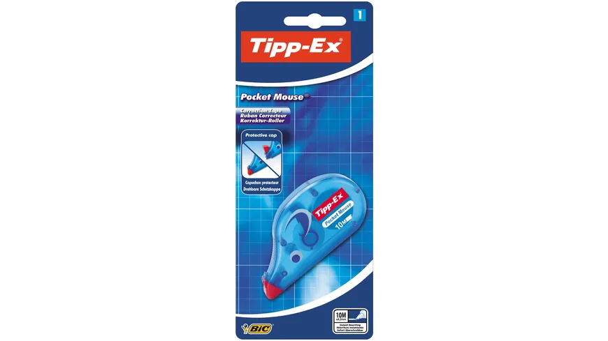 Tipp-Ex Pocket Mouse Korrekturroller - 10 m x 4,2 mm, 1er Pack 10 m blau