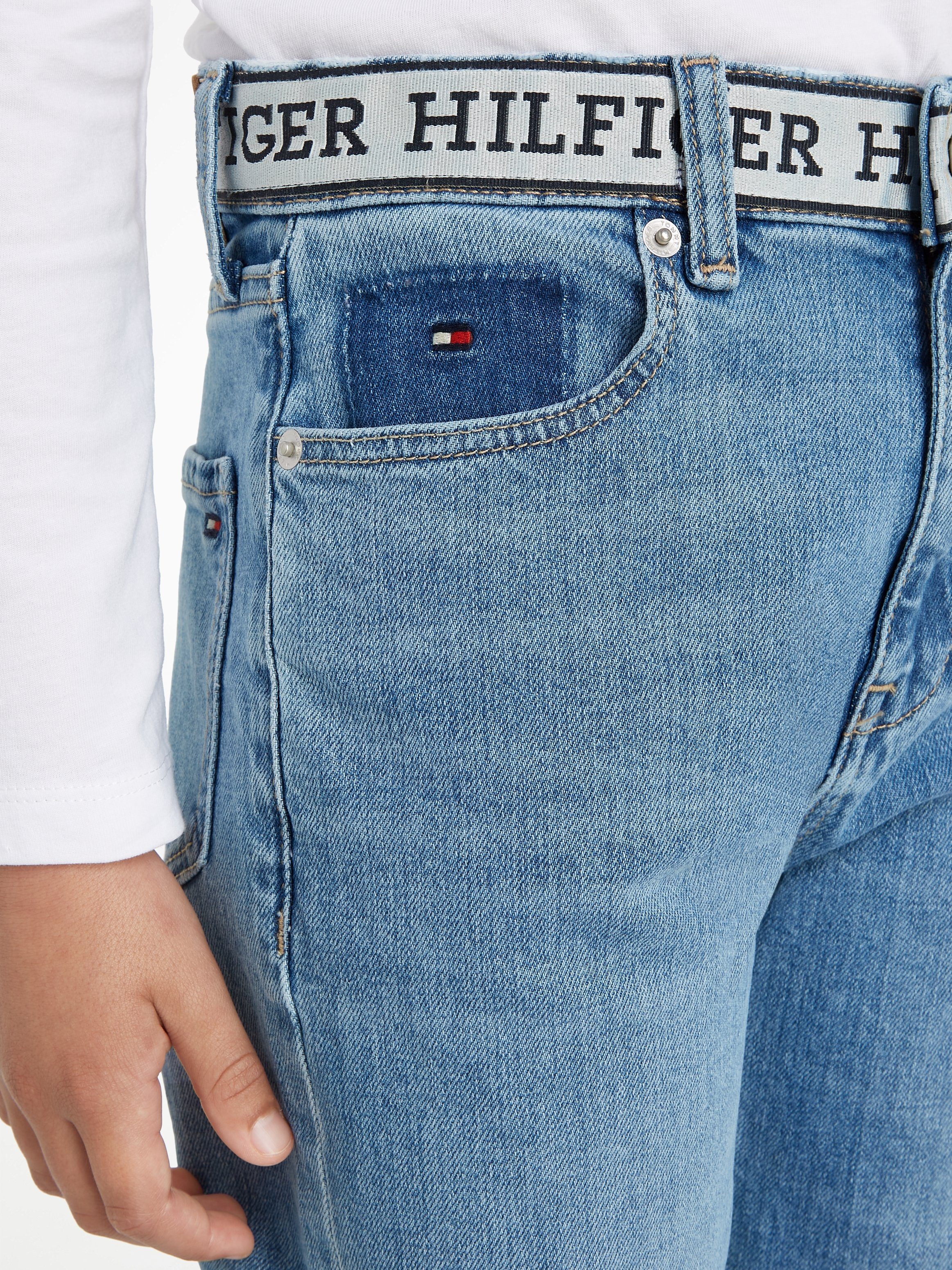Tommy Hilfiger Straight-Jeans ARCHIVE RECONSTRUCTED MID WASH mit Logoschriftzug am Bund