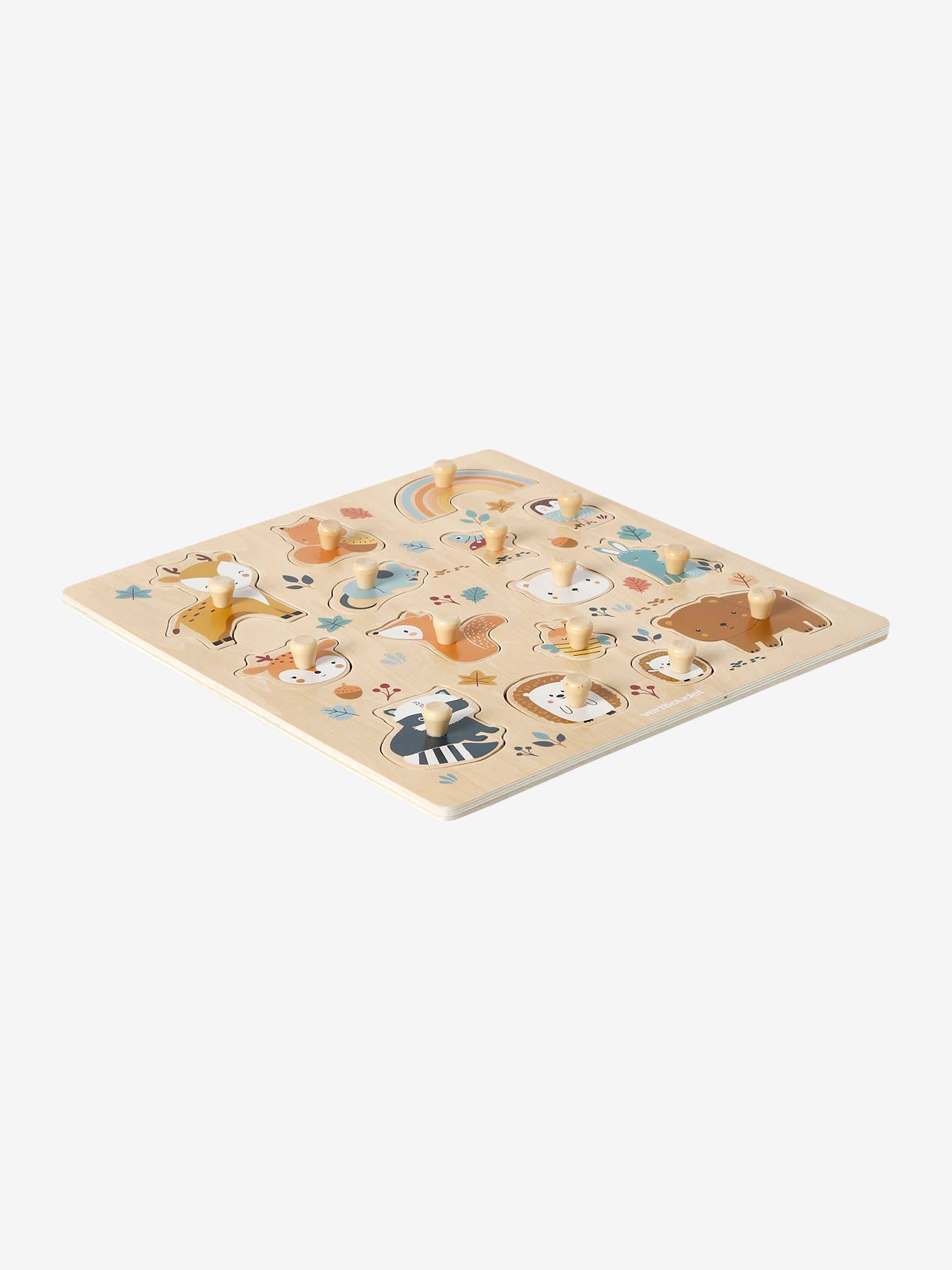 Vertbaudet Baby Steckpuzzle WALDFREUNDE aus Holz FSC - orange