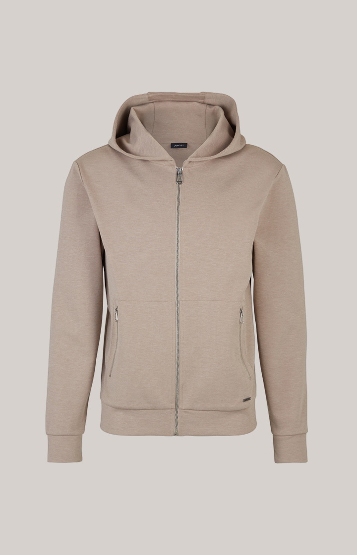 Hoodie-Sweatjacke Tiberio in Hellbraun